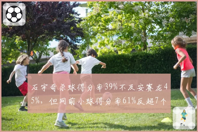 石宇奇杀球得分率39%不及安赛龙45%，但网前小球得分率61%反超7个百分点